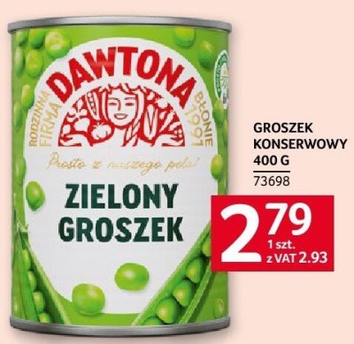 Groszek konserwowy Dawtona 400 g promocja w Selgros