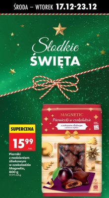 Pierniki z nadzieniem śliwkowym w czekoladzie Magnetic promocja w Biedronka
