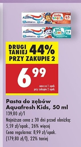 Pasta do zębów 6+ Aquafresh my big teeth promocja