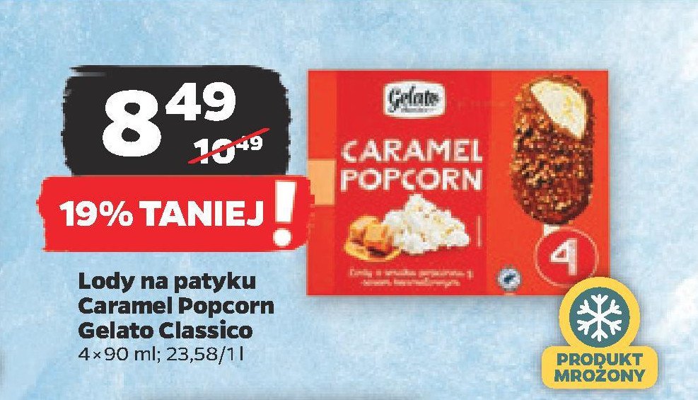 Lody caramel popcorn Gelato classico promocja