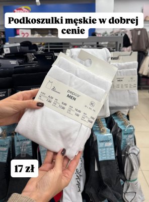 Podkoszulki męskie białe 2-pak promocja w Pepco