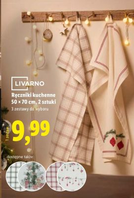 Ręczniki kuchenne LIVARNO 50 x 70 cm, 2 sztuki promocja w Lidl