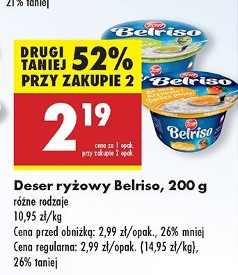 Ryż na mleku pistacjowy Zott belriso promocja w Biedronka