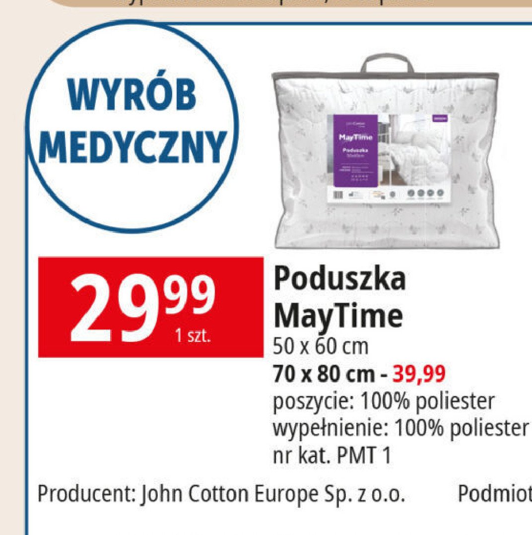 Poduszka maytime 70 x 80 cm John cotton promocja