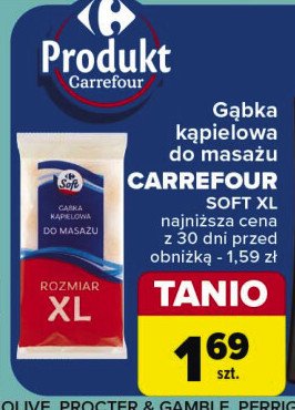 Gąbka kąpielowa z masażerem Carrefour soft promocja