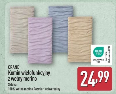 Komin wielofunkcyjny z wełny merino CRANE promocja w Aldi