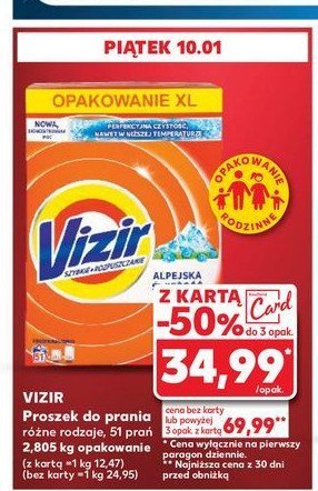 Proszek do prania alpejska świeżość Vizir promocja