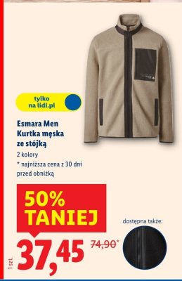 Kurtka męska ze stójką Esmara Men 2 kolory promocja w Lidl