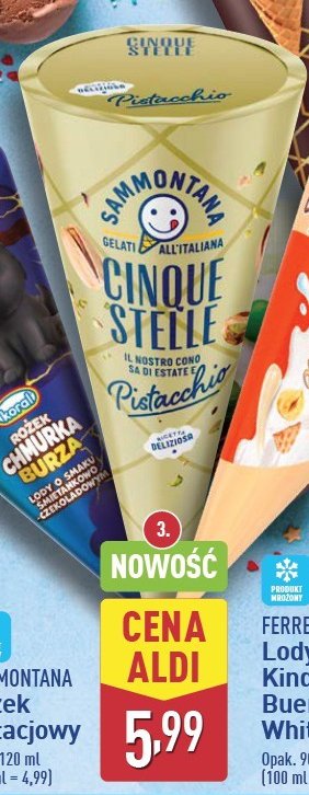 Rożek pistacjowy SAMMONTANA CINQUESTELLE promocja