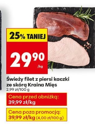 Świeży filet z piersi kaczki ze skórą  promocja w Biedronka