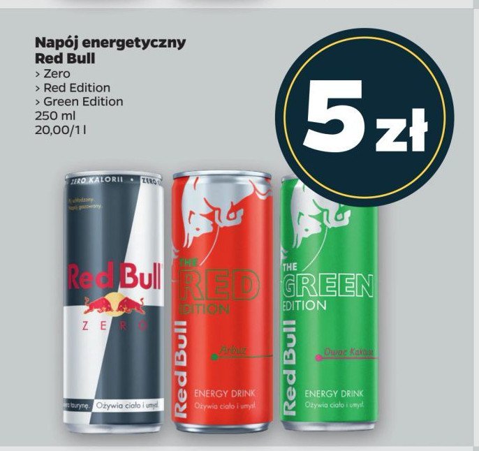 Napój energetyczny Red bull zero promocja