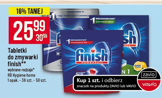 Tabletki do zmywarek regular Finish all in 1 max promocja