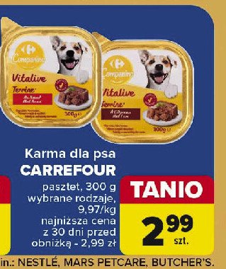 Pasztet dla psa drób Carrefour promocja