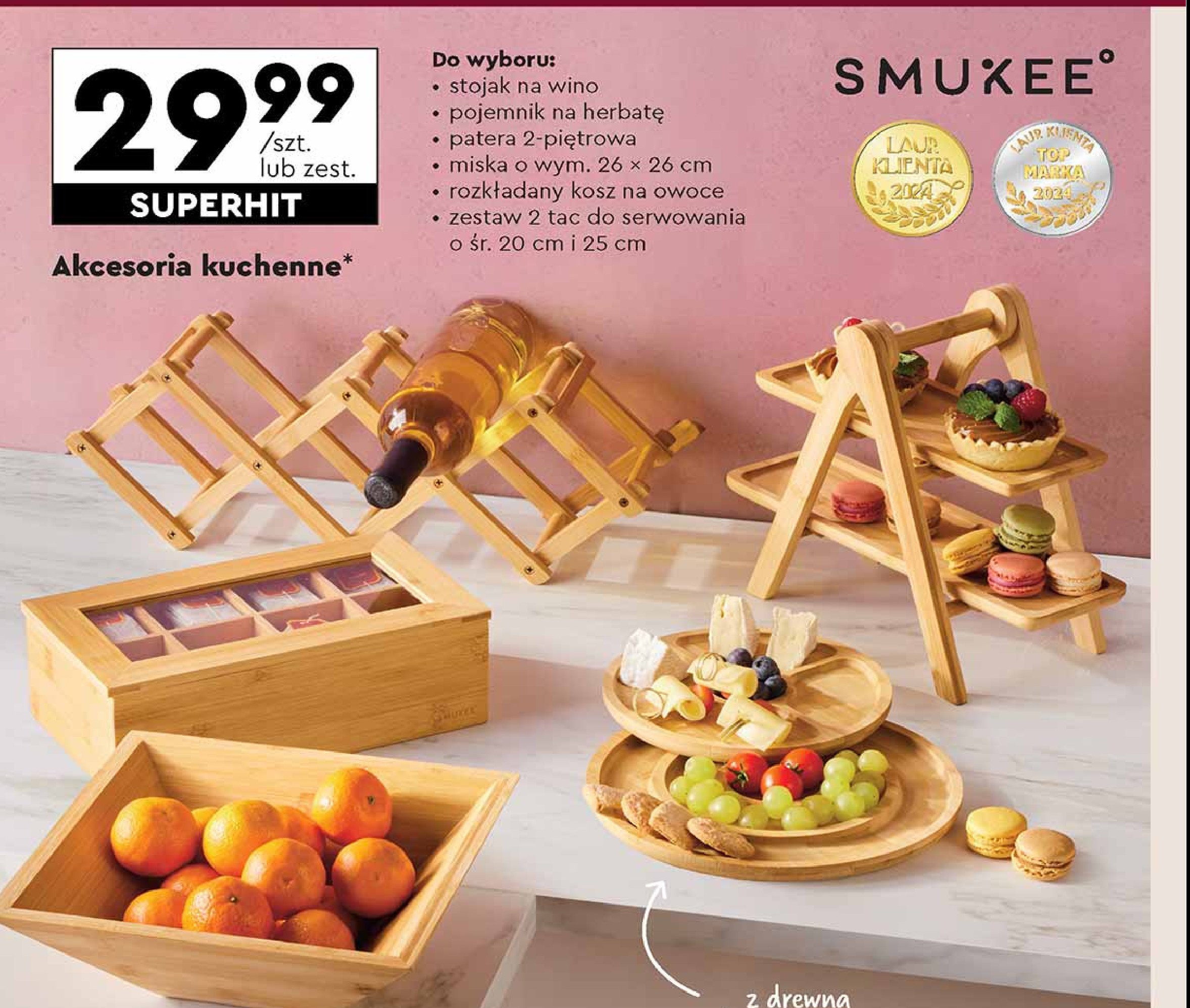 Miska bambusowa Smukee kitchen promocja w Biedronka