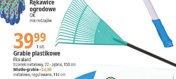 Grabie plastikowe z metalowym trzonkiem Floraland promocja