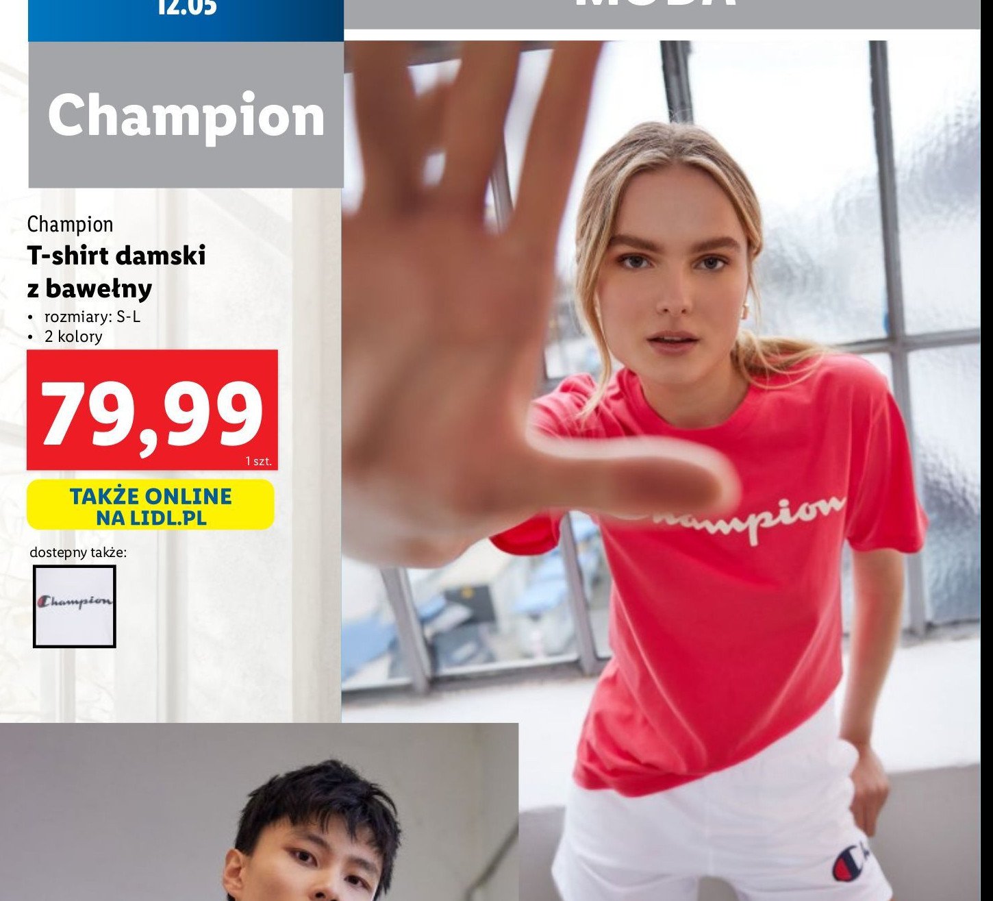 T-shirt damski s-l Champion promocja w Lidl