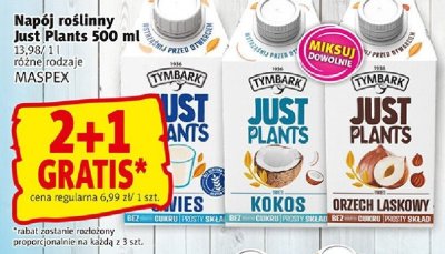 Napój roślinny Just Plants 500 ml różne rodzaje (kokos, owies, orzech laskowy) promocja w Prim Market