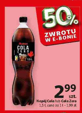 Napój cola zero Auchan różnorodne (logo czerwone) promocja