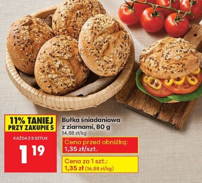 Bułka śniadaniowa z ziarnami promocja w Biedronka
