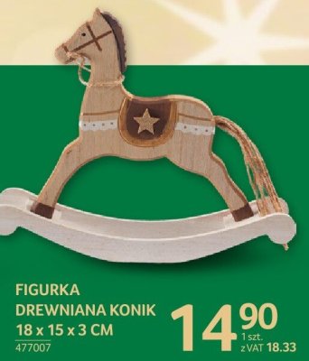 Figurka drewniana konik 18 x 15 x 3 cm promocja w Selgros