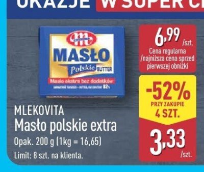 Masło polskie extra  promocja w Aldi