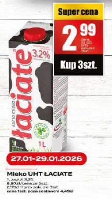 Mleko Mleko UHT ŁACIATE promocja w Supeco