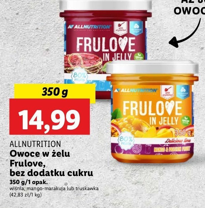 Mus mango i marakuja Allnutrition frulove in jelly promocja