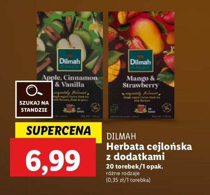 Herbata apple cinnamon & vanilla Dilmah promocja