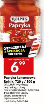Papryka konserwowa Rolnik, 720 g / 300 g promocja w Twój Market