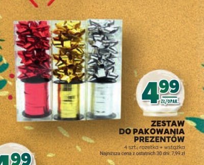 Zestaw do pakowania prezentów 4 szt. różnych z wstążką promocja w Stokrotka