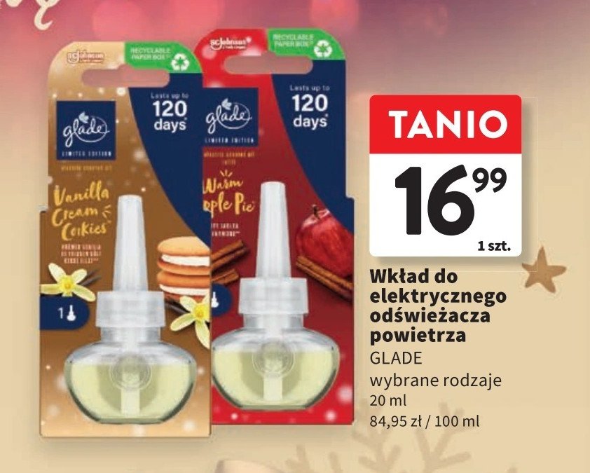 Odświeżacz powietrza vanilla cream cookies Glade by brise promocja w Intermarche