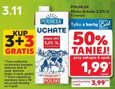 Mleko Uchate 3,2% tł. promocja w Kaufland