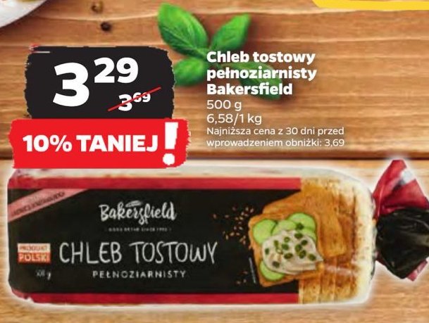 Chleb tostowy pełnoziarnisty Bakersfield promocja