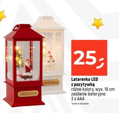 Latarenka LED z pozytywką różne kolory wys. 19 cm zasilanie bateryjne 3 x AAA promocja w Dealz