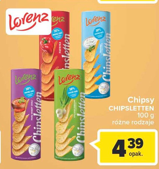 Chipsy zielona cebulka Lorenz chipsletten promocja