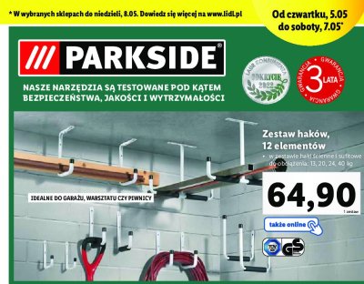Zestaw haków ściennych i sufitowych Parkside promocja