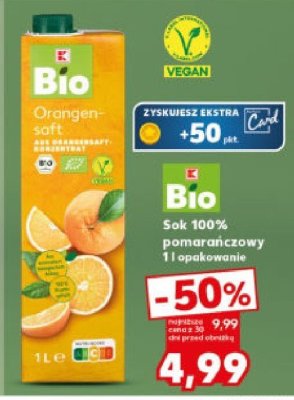 Bio Sok 100% pomarańczowy promocja w Kaufland