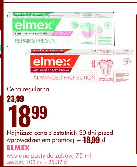 Pasta do zębów repair & prevent Elmex sensitive professional promocja