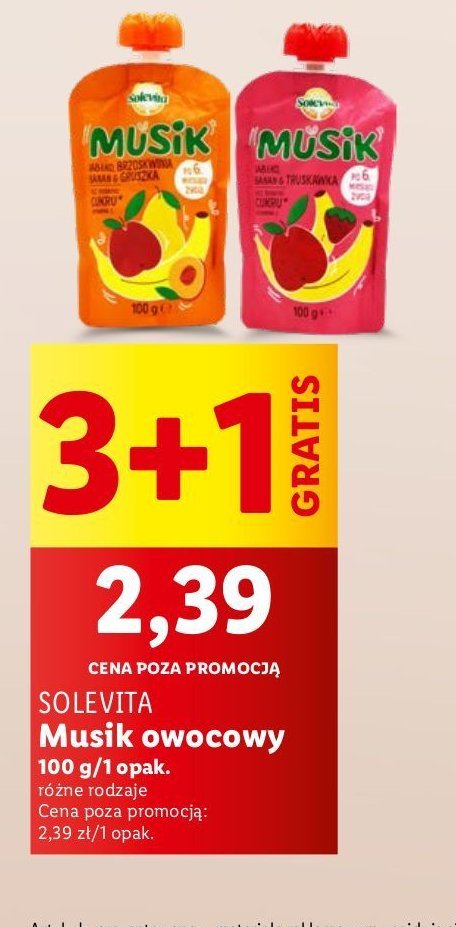 Musik jabłko-banan-truskawka Solevita promocja