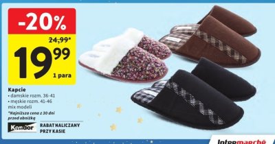 Kapcie damskie promocja w Intermarche