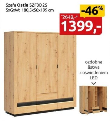 Szafa Ostia SZF3D2S Black Red White promocja w Black Red White