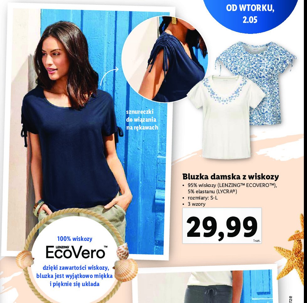 Bluzka damska z wiskozy s-l Ecovero promocja