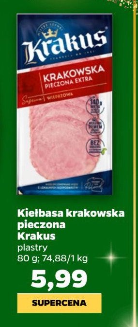 Kiełbasa krakowska pieczona extra Krakus animex promocja