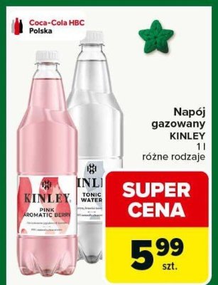 Napój gazowany Kinley różne rodzaje promocja w Carrefour
