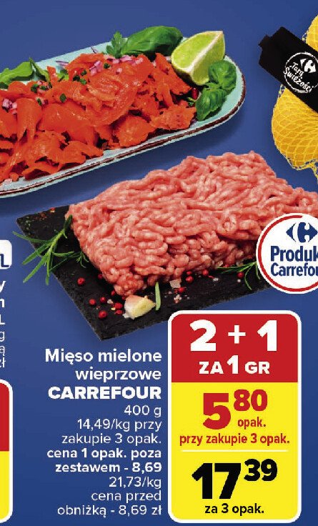 Mięso mielone wieprzowe Carrefour targ świeżości promocja