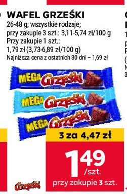 Wafelek kakaowy w czekoladzie deserowej Grześki mega promocja w Stokrotka