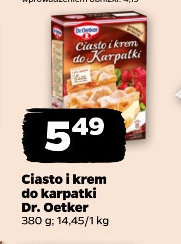 Ciasto i krem do karpatki Dr. oetker promocja