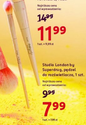 Pędzel do rozświetlacza Studio london by superdrug promocja