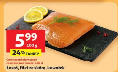 Łosoś filet ze skórą kawałek Auchan promocja