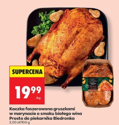 Kaczka faszerowana gruszkami w marynacie o smaku białego wina promocja w Biedronka